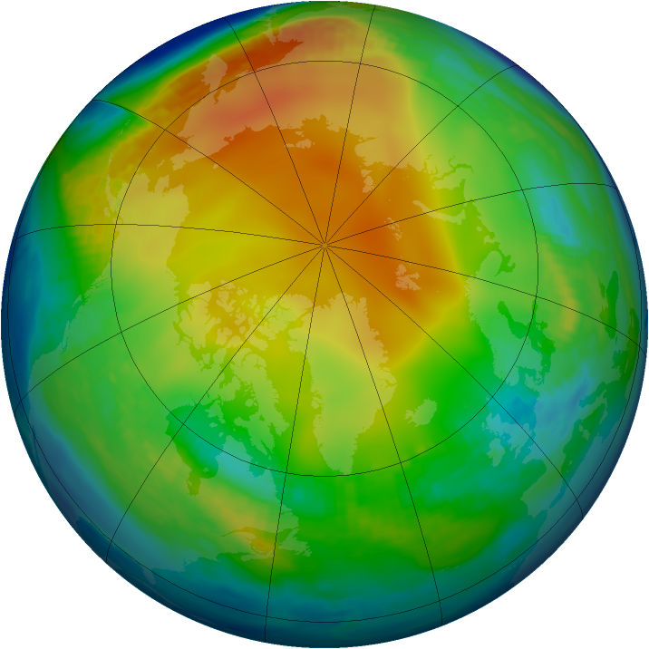 Arctic ozone map for 12 December 1987